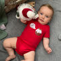 Personalised First Christmas Pudding Baby Grow, thumbnail 1 of 3