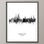 Worcester Skyline Portrait Print And Box Canvas, thumbnail 4 of 5