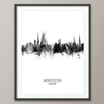 Worcester Skyline Portrait Print And Box Canvas, 4 of 5