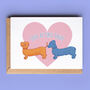 Sausage Dogs Valentine Card, thumbnail 1 of 2