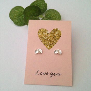 Thank You Bridesmaid Sterling Silver Mini Leaf Earrings, 8 of 12