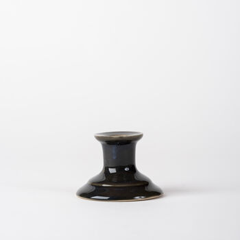 Handcrafted Ceramic Dark Green Taper Candle Stick, 2 of 3