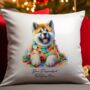 Personalised Akita In Christmas Lights, thumbnail 2 of 10
