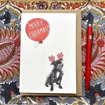 Staffy Christmas Card, 2 of 4