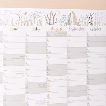Botanical 2022 Wall Planner With Fun Dates, 3 of 4
