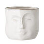 White Flowerpot With Face, thumbnail 2 of 5