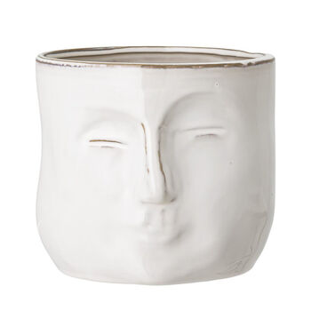 White Flowerpot With Face, 2 of 5
