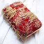 Autumn Leaves – Red Velvet Embroidered Tassel Clutch, thumbnail 3 of 3