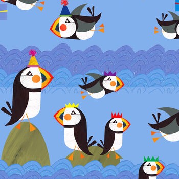 Puffin Gift Wrapping Paper Two Sheets, 4 of 5