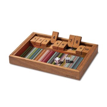 Family Game 'Shut The Box' In Colourful Wooden Box, 5 of 7