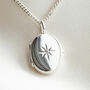 Personalised Sterling Silver Oval Star Locket, thumbnail 3 of 9