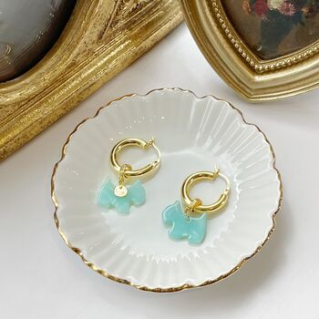 Welsh Corgi Hoop Earrings Blue, 2 of 5