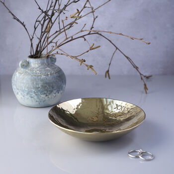 21st Wedding Anniversary Brass Bowl, Two Sizes, 2 of 9