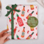 Valentine Wrapping Paper With Pink Hot Sauce Design, Three Sheet Pack, thumbnail 2 of 3