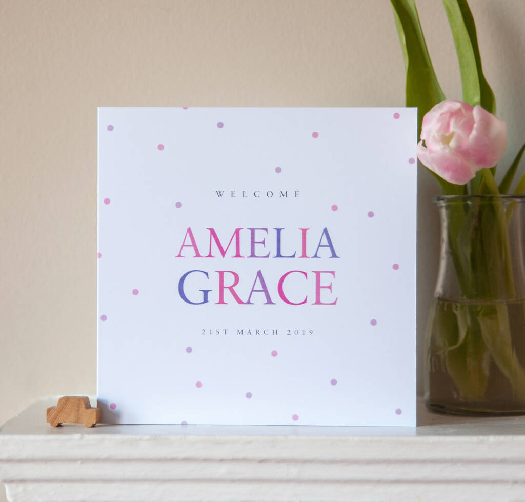 Personalised New Baby Girl Card, 1 of 2