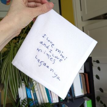 Personalised Child’s Handwriting Handkerchief For Dad Or Grandad, 2 of 6