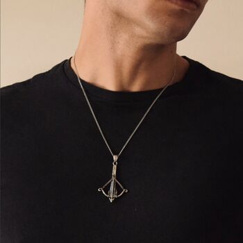 Crossbow Necklace, Handmade Arc Pendant, 2 of 6