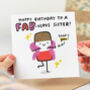 'Fab Sister' Birthday Card, thumbnail 1 of 2