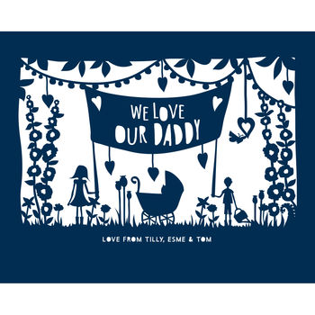 Personalised 'I Love My Dad' Papercut Or Print, 7 of 9