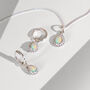 October Birthstone Opal Sterling Silver Huggie Hoop Earrings, thumbnail 5 of 12