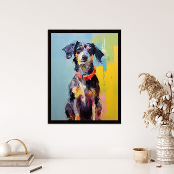 Fine Art Fido Cute Bright Dog Painting Wall Art Print, 4 of 6