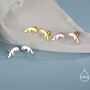 Sterling Silver Jumping Fox Stud Earrings, thumbnail 3 of 12