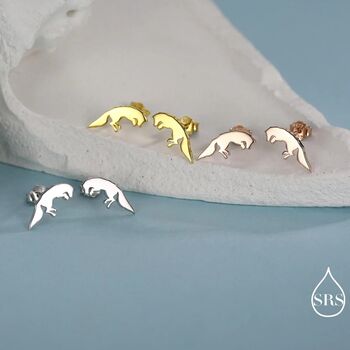 Sterling Silver Jumping Fox Stud Earrings, 3 of 12