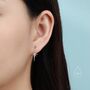 Cz Starburst Hook Earrings In Sterling Silver, thumbnail 3 of 10