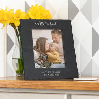 Personalised So Little And So Loved Slate Photo Frame, 3 of 4