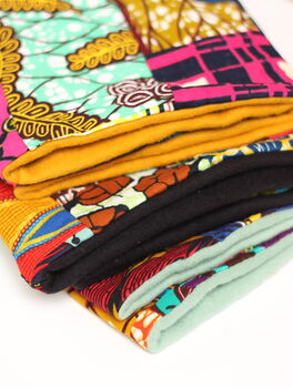 African Patchwork Organic Cotton Fleece Snood Scarf, 9 of 9