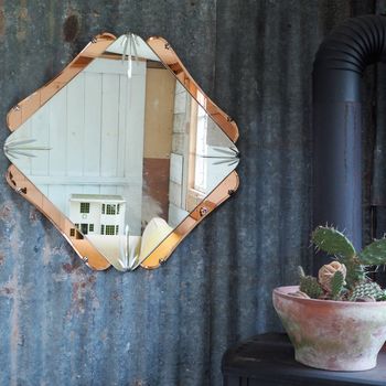 Art Deco Mirror/ Peach Mirror/ Antique Mirror, 3 of 4