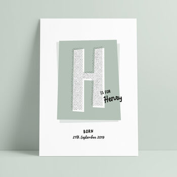 Retro Letter Personalised Typography Name Print, 8 of 10