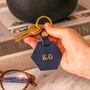 Personalised Leather Hexagon Keyring Gift For New Home, thumbnail 2 of 4