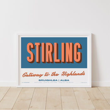 Personalised Stirling Retro Favourite City Travel Print, 3 of 7