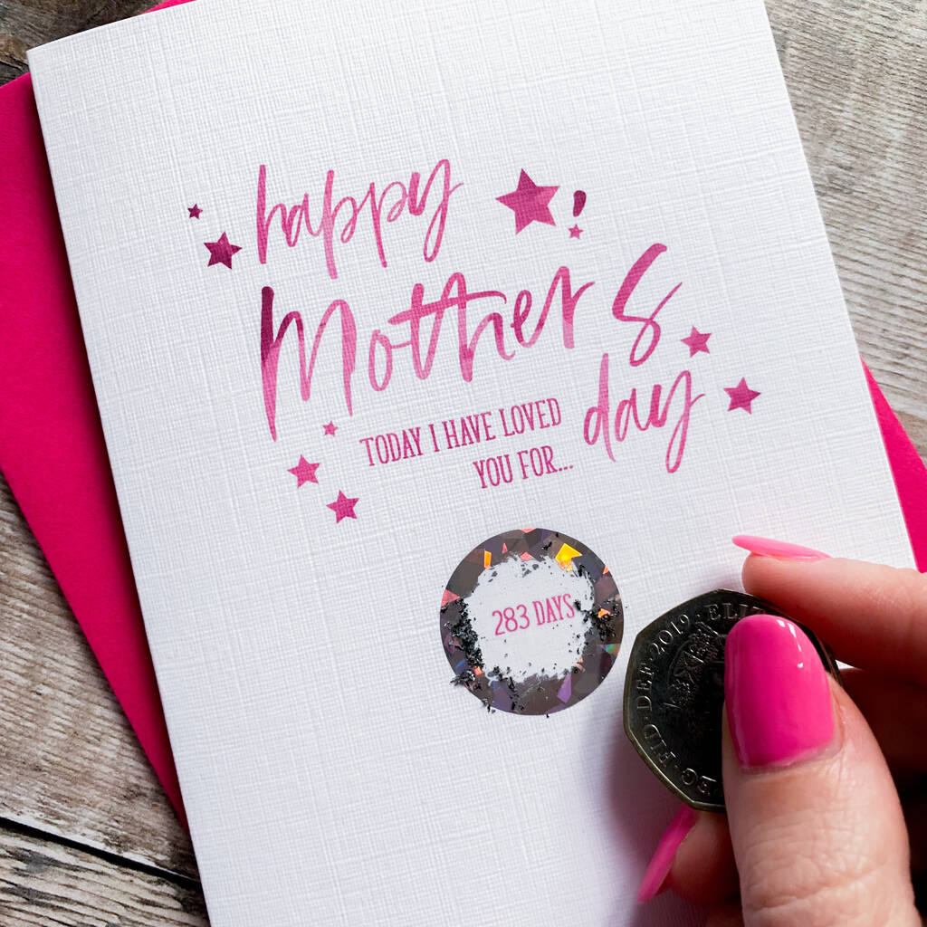 Personalised Scratch Off Mother's Day Days Card, 1 of 3