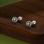 Natural Moss Agate Screw Back Earrings In Sterling Silver, thumbnail 1 of 12