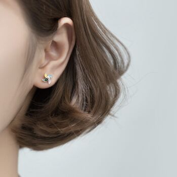 Sterling Silver Colourful Pinwheel Stud Earrings, 2 of 6