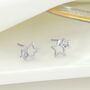 Mother And Daughter Sterling Silver Linked Star Earrings, thumbnail 3 of 7