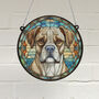 Boxer Stained Glass Effect Suncatcher, thumbnail 1 of 6