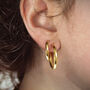 Plain Open Hoop Studs In Gold Plated, thumbnail 2 of 4