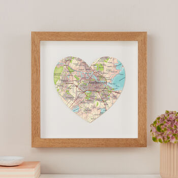 Personalised Location Amsterdam Map Heart Print, 3 of 6