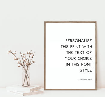 Personalised Custom Text Quote Song Art Print, 3 of 8