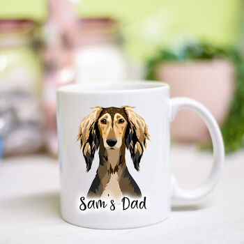 Fathers Day Illustrated Personalised Mug Dog Dads Gift, 4 of 11