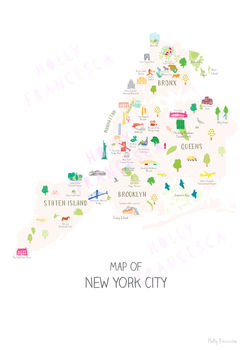 Map Of New York City Boroughs Art Print, 2 of 5