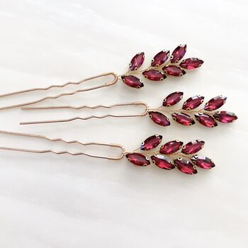 Wine Red Hair Pins, 3 of 5
