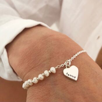 Personalised Freshwater Pearl Silver Plated Bracelet, 4 of 5