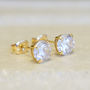 9ct White Gold Cubic Zirconia Stud Earrings, thumbnail 2 of 6