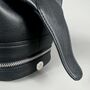 Black Leather Double Zip Wash Bag, thumbnail 4 of 10