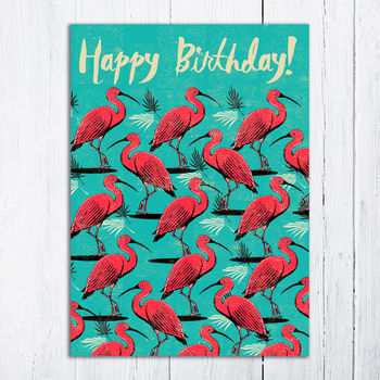 Birthday Scarlet Ibis Card, 2 of 2