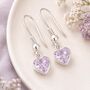 June Heart Birthstone Sterling Silver Alexandrite Earrings, thumbnail 1 of 5